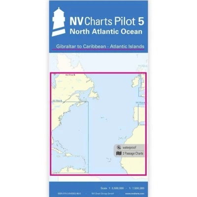 Carte marine NV Pilot 5 - Océan Atlantique Nord - De Gibraltar aux Caraïbes - îles de l’Atlantique - NV Chart