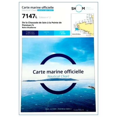 Carte marine 7147L du Shom - De la Chaussée de Sein à la Pointe de Penmarc'h - Baie d'Audierne - Shom