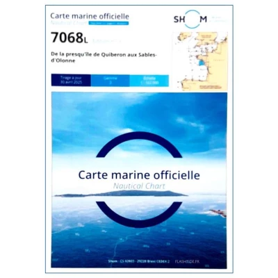 Carte marine 7068L du Shom - De la presqu'île de Quiberon aux Sables d'Olonne - Shom