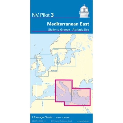 Carte marine NV Pilot 3 - M�diterran�e Est - De la Sicile � la Gr�ce, Adriatique - NV Chart
