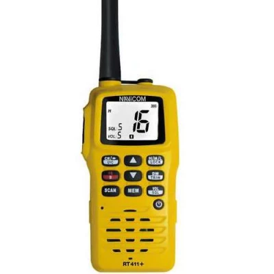 VHF portable RT411+ 6W, étanche IPX6, flottante avec FlashLight et WDT par Navicom - Navicom