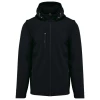 Veste Softshell 3 couches � capuche avec manches amovibles par Kariban, Noir - Taille S