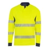 Couleur : Marine Polo GINKO Multirisques HV par T2S, Jaune/Marine - Taille S