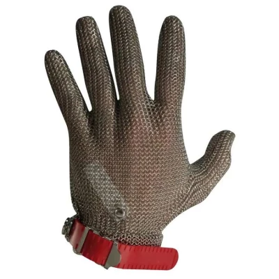 Gant de protection en maille inox anti-coupure avec sangle – Conforme EN 1082-1, contact alimentaire - Juba