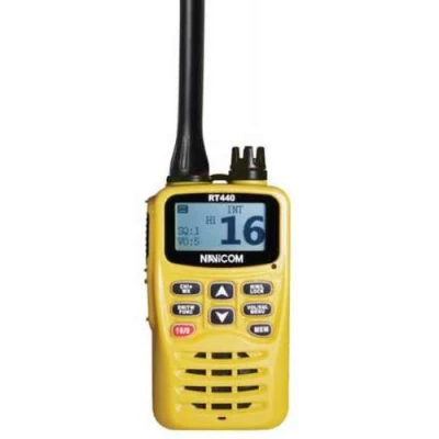 VHF professionnelle portable RT440 6W ultra compacte, étanche 6 W IPX7 avec ATIS, 56 canaux et batterie 3000 mAh par Navicom - Navicom