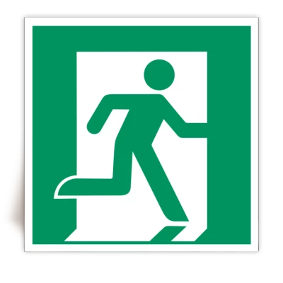 E002 - Panneau Sortie de Secours à Droite - ISO 7010 - FlashTide