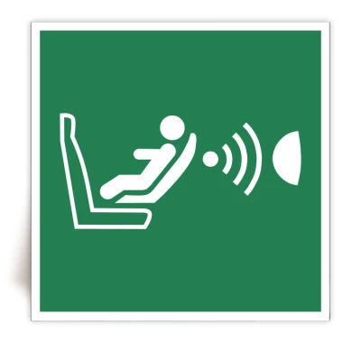 E014 - Panneau Syst�me de d�tection de la pr�sence d�un si�ge enfant et de son orientation - ISO 7010 - FlashTide
