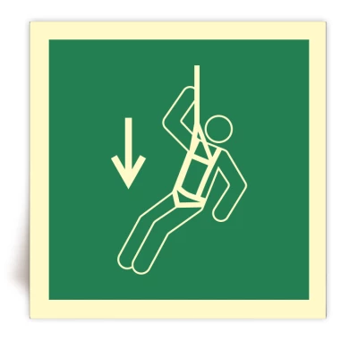 E073 - Panneau Dispositif de descente d�urgence photoluminescent - ISO 7010 - FlashTide